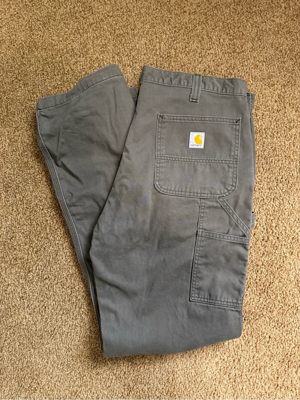 Carhartt Men's Gray Cargo Work Pants - Utility Pockets